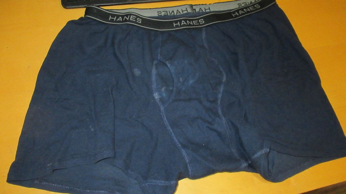 Post Cum Worn Briefs Navy Blue